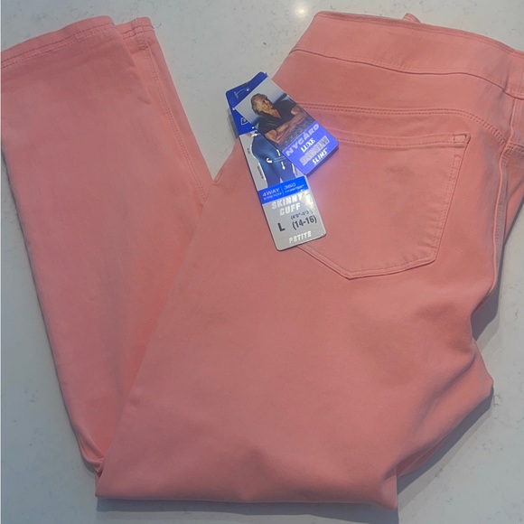 Peter Nygard Womens Jeans 16 Straight Leg Cotton Blend Solid Pink Denim L(14-16 - Picture 4 of 7